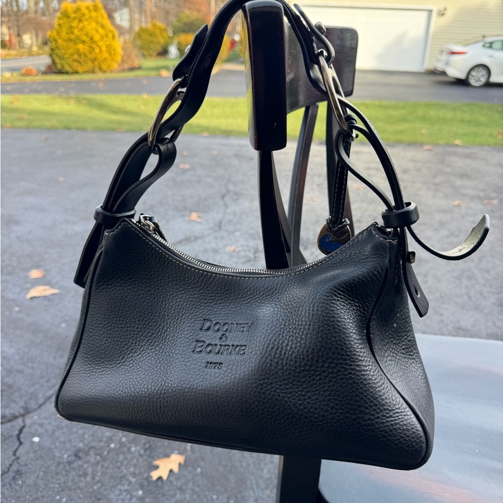 Dooney & Bourke 1975 Small Hobo Shoulder Bag Black Leather